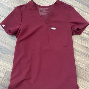 Figs Catarina Scrub Top XXS in Burgundy